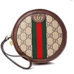 Gucci GG Ophidia Round Leather Wristlet